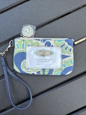 Spartina 449 Blue and Green Floral Wristlet Card Holder